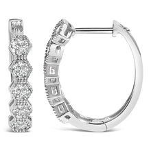 14K Gold 1/2 Cttw Diamond Earring Zig-Zagging Geometric Hoop Earrings (G-H Color, SI1-SI2)-2