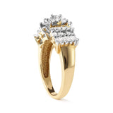 10K Yellow Gold 1.00 Cttw Diamond Starburst Ring Band (H-I Color, I1-I2 Clarity)-2 thumbnail 3