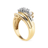 10K Yellow Gold 1/2 Cttw Diamond Pear Cluster and Swirl Ring (H-I Color, I1-I2 Clarity)-2 thumbnail 3