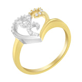 10K Two-Toned Gold Diamond Heart Shape Cluster Ring (1/6 Cttw, H-I Color, I1-I2 Clarity)-2 thumbnail 3