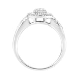 .925 Sterling Silver 1/3 Cttw Pave Set Round-Cut Diamond Braided Halo Cocktail Ring (I-J Color, I2-I3 Clarity)-2 thumbnail 3