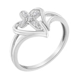 10K White Gold Diamond-Accented Cross & Open Heart Promise Fashion Ring (H-I Color, I1-I2 Clarity)-2 thumbnail 3