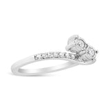 10K White Gold 1/4 Cttw Miracle Set Round Cut Diamond Two-Stone Ring (H-I Color, I2 Clarity)-2 thumbnail 3