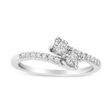 10K White Gold 1/4 Cttw Miracle Set Round Cut Diamond Two-Stone Ring (H-I Color, I2 Clarity)-3 thumbnail 4