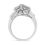 10K White Gold 1/2 Cttw Round and Baguette-Cut 