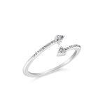 .925 Sterling Silver 1/5 Cttw Diamond Double Arrowhead Open Ring (I-J Color, I2-I3 Clarity)-2 thumbnail 3