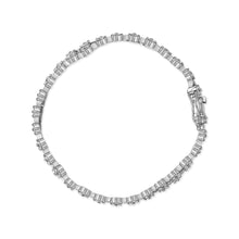18K White Gold 7 1/2 Cttw Diamond 3 Row Floral Link Bracelet (G-H Color, VS1-VS2 Clarity) - 7 " Inches-2