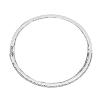 18K White Gold Alternating Diamond and 8.00 Cttw Princess Cut Blue Sapphire Multi Row Bangle Bracelet (G-H Color, VS1-VS2 Clarity) - 7