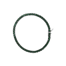 Men's .925 Sterling Silver Created Green Emerald Tennis Bracelet - 8.5" Inches-2