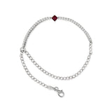 .925 Sterling Silver Created Ruby and Sapphire Adjustable Tennis Chain Bracelet-2 thumbnail 3