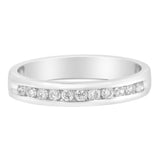 18K White Gold 1/4 Cttw Channel Set Brilliant Round-Cut Diamond Classic 11 Stone Wedding Band Ring (E-F Color, I1-I2 Clarity)-2 thumbnail 3