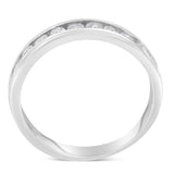 IGI Certified 1/2 Cttw Round Brilliant Cut Diamond 18K White Gold Channel Set Eternity Style Wedding Band Ring (H-I Color, I1-I2 Clarity)-2 thumbnail 3