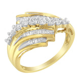 10K Yellow Gold Round and Baguette Diamond-Cut Ring (1/2 Cttw, I-J Color, I1-I2 Clarity)-2 thumbnail 3