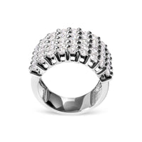 14k White Gold 4.0 Cttw Diamond 5 Row Ring Band (I-J Color, I1-I2 Clarity)