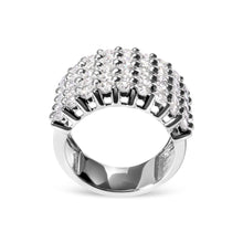 14k White Gold 4.0 Cttw Diamond 5 Row Ring Band (I-J Color, I1-I2 Clarity)-2