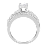 14K White Gold 1.0 Cttw Mixed-Cut Diamond Rectangle Invisible-Set Composite Cluster Ring with Bar- and Channel-Set Band (H-I Color, SI2-I1 Clarity)-2 thumbnail 3