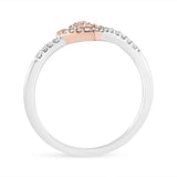 14K Rose Gold Plated and White .925 Sterling Silver 1/5 Cttw Round-Cut Diamond Open Heart Promise Ring (I-J Color, I2-I3 Clarity)-2 thumbnail 3