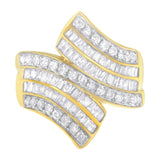 10K Yellow Gold Diamond Bypass Ring (1 1/7 Cttw, I-J Color, I1-I2 Clarity)-2 thumbnail 3