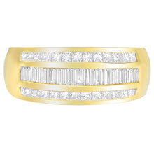 14K Yellow Gold 1ct. TDW Princess and Baguette-Cut Diamond Ring(H-I, SI1-SI2)-2