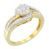 10K Yellow Gold Diamond Cluster Ring (1/2 Cttw, I-J Color, I2-I3 Clarity)-2 thumbnail 3