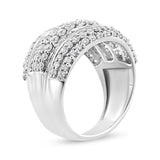 .925 Sterling Silver 2.00 Cttw Round and Baguette-Cut Diamond Cluster Ring (H-I Color, I1-I2 Clarity)-2 thumbnail 3