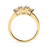 10K Yellow Gold 1.00 Cttw Champagne Diamond 3-Stone Band Ring (J-K Color, I1-I2 Clarity)-2 thumbnail 3