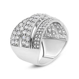 .925 Sterling Silver 2.00 Cttw Round-Cut Diamond Overlapping Bypass Band Ring (I-J Color, I2-I3 Clarity)-2 thumbnail 3