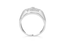 Men's .925 Sterling Silver 1/2 Cttw Multi-Diamond Hexagon Frame Ring (I-J Color, I3 Clarity)-2