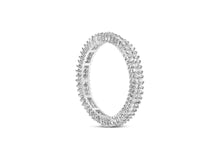 10K White Gold 1.0 Cttw Princess Cut Diamond Double Row Eternity Band Ring-2