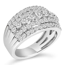 .925 Sterling Silver 2.00 Carat Lab Grown Diamond Multi Row Band Ring-2