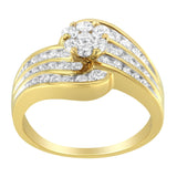 14K Yellow Gold Diamond Cocktail Bypass Ring (1 1/2 Cttw, H-I Color, SI2-I1 Clarity)-2 thumbnail 3