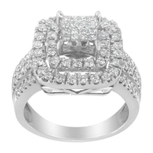 14KT White Gold Diamond Cocktail Ring (1 1/2 cttw, H-I Color, SI2-I1 Clarity)-2