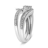 .925 Sterling Silver 1/3ct Cttw Multi-Diamond Bypass Vintage-Style Bridal Set Ring and Band (I-J Color, I3 Clarity)-4 thumbnail 5
