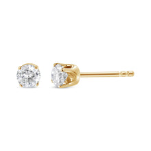14K Yellow Gold 1/2 Cttw Round-Cut Diamond Solitaire Stud Earrings (O-P Color, SI2-I1 Clarity)-2