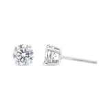 .925 Sterling Silver 1-1/2 Cttw Round Brilliant-Cut Black Diamond Bezel-Set Stud Earrings with Screw Backs (Fancy Color-Enhanced, I2-I3 Clarity)-2 thumbnail 3