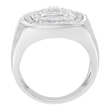 14K White Gold Men's Diamond Band Ring (1 cttw, H-I Color, SI1-I2 Clarity)-2 thumbnail 3