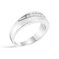Men's.925 Sterling Silver 1/2 Cttw Diamond 9 Stone Band Ring
