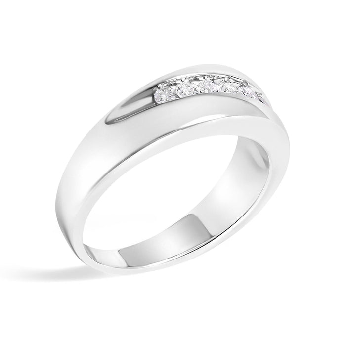 Men's.925 Sterling Silver 1/2 Cttw Diamond 9 Stone Band Ring