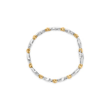10k Two-Toned Gold 2.00 Cttw Channel Set Baguette-Diamond Weave and  "X" Spiral Link Bracelet (H-I Color, I1-I2 Clarity) - 7"-2
