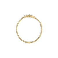 10K Yellow Gold 1/4 Cttw Round-Cut Diamond Basket Weave Rope Chain Style 7