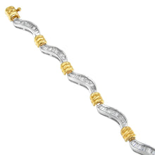 Original Classics 10K Two-Tone Gold Baguette Cut Diamond Spiral Bracelet (2.00 cttw, H-I Color, I1-I2 Clarity)-2