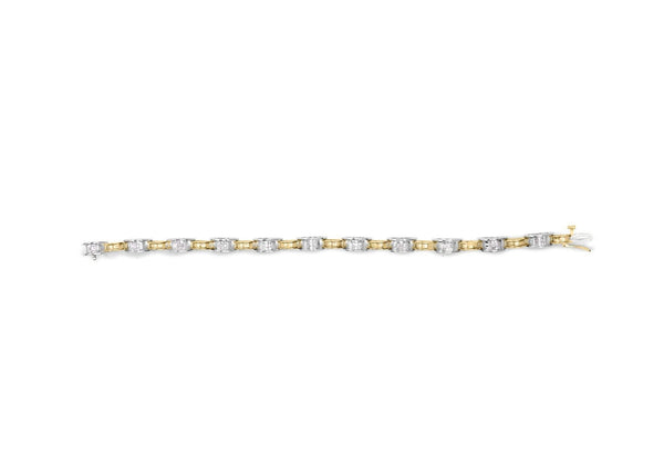 14K Two-Tone Gold 1.00 Cttw Princess-Cut Diamond Chain Link 7