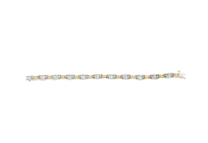 14K Two-Tone Gold 1.00 Cttw Princess-Cut Diamond Chain Link 7