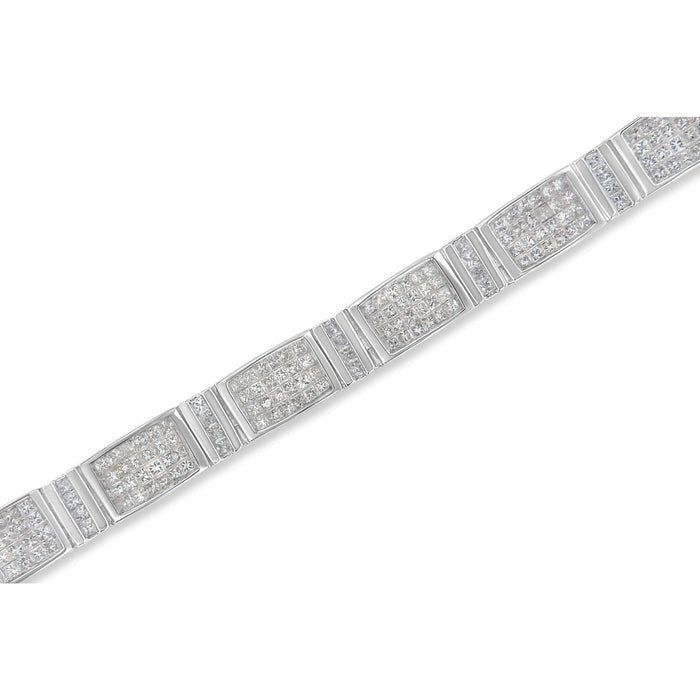 14K White Gold 7.0 Cttw Princess Cut Diamond 7