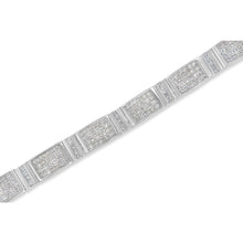 14K White Gold 7.0 Cttw Princess Cut Diamond 7" Alternating Vertical and Horizontal Rectangular Link Tennis Bracelet (H-I Color, SI2-I1 Clarity)-2