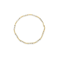 10k Yellow Gold 1/3 Cttw Diamond 3 Stone and X-Link Bracelet (I-J Color, I1-I2 Clarity) - 7.50