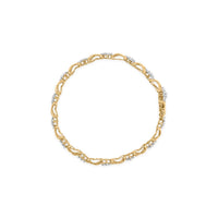 10k Yellow Gold Plated .925 Sterling Silver 2.00 Cttw Round-Cut Diamond Link 7