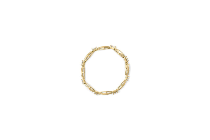 14K Yellow Gold Princess and Baguette Cut Diamond Beaded Bracelet (3.00 cttw, H-I Color, SI1-SI2 Clarity)