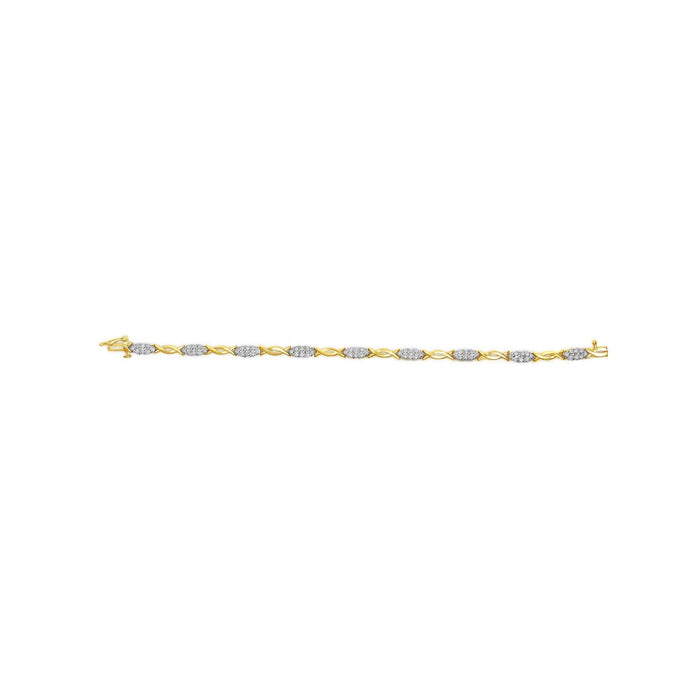 10K Yellow Gold 1.00 Cttw Round-Cut Diamond Spiral Link 7