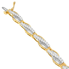 14K Yellow Gold Round and Baguette Cut Winding Love Diamond Bracelet (3.00 cttw, H-I Color, SI1-SI2 Clarity)-2